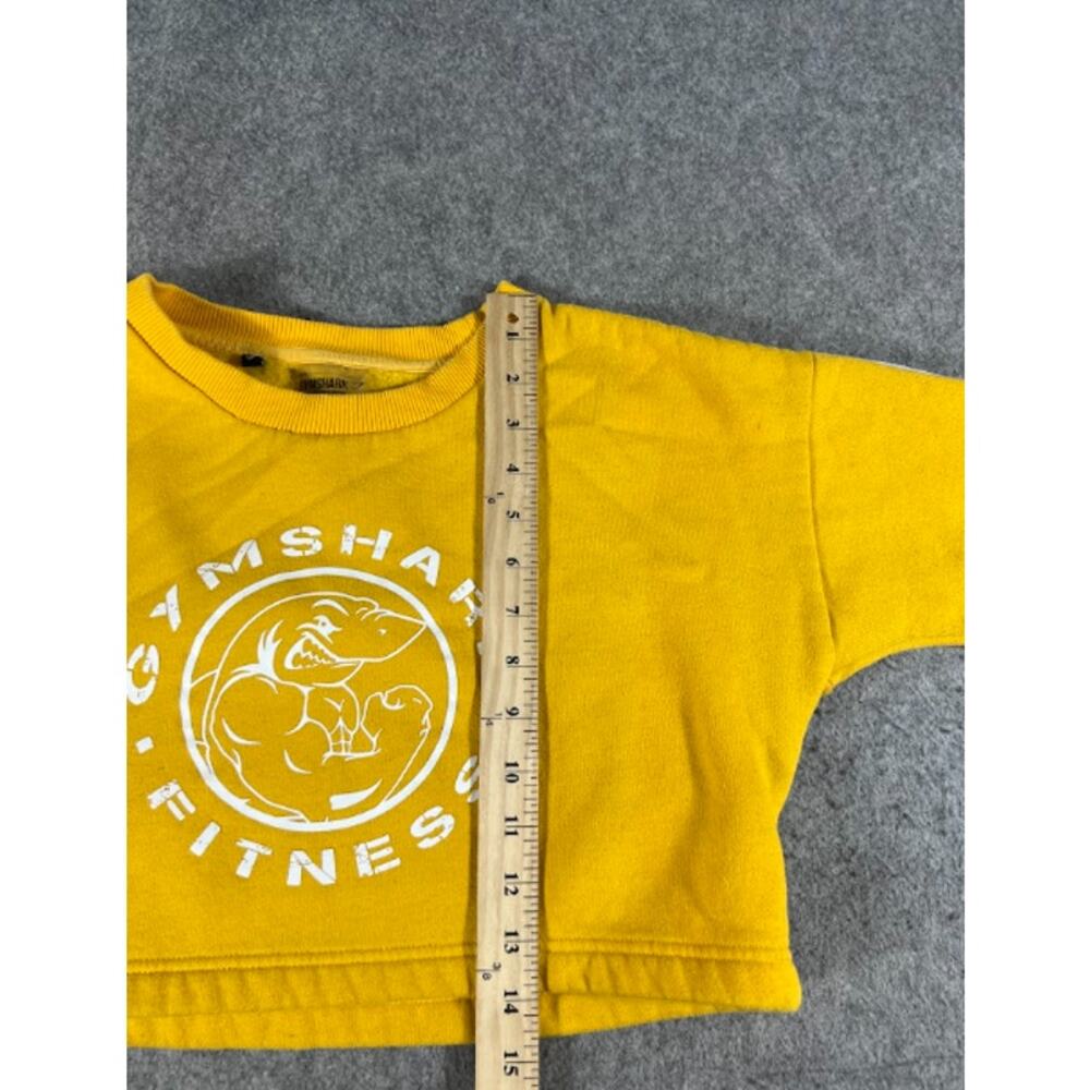 Gymshark Fitness Crop Crewneck Sweatshirt Womens Small Yellow Gym Athleisure - Picture 9 of 11